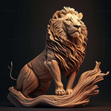 3D model Panthera leo melanochaita (STL)